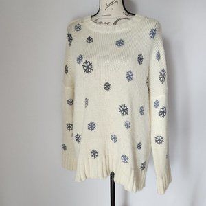 Wooden Ships Ivory and Navy Snowflake Sweater